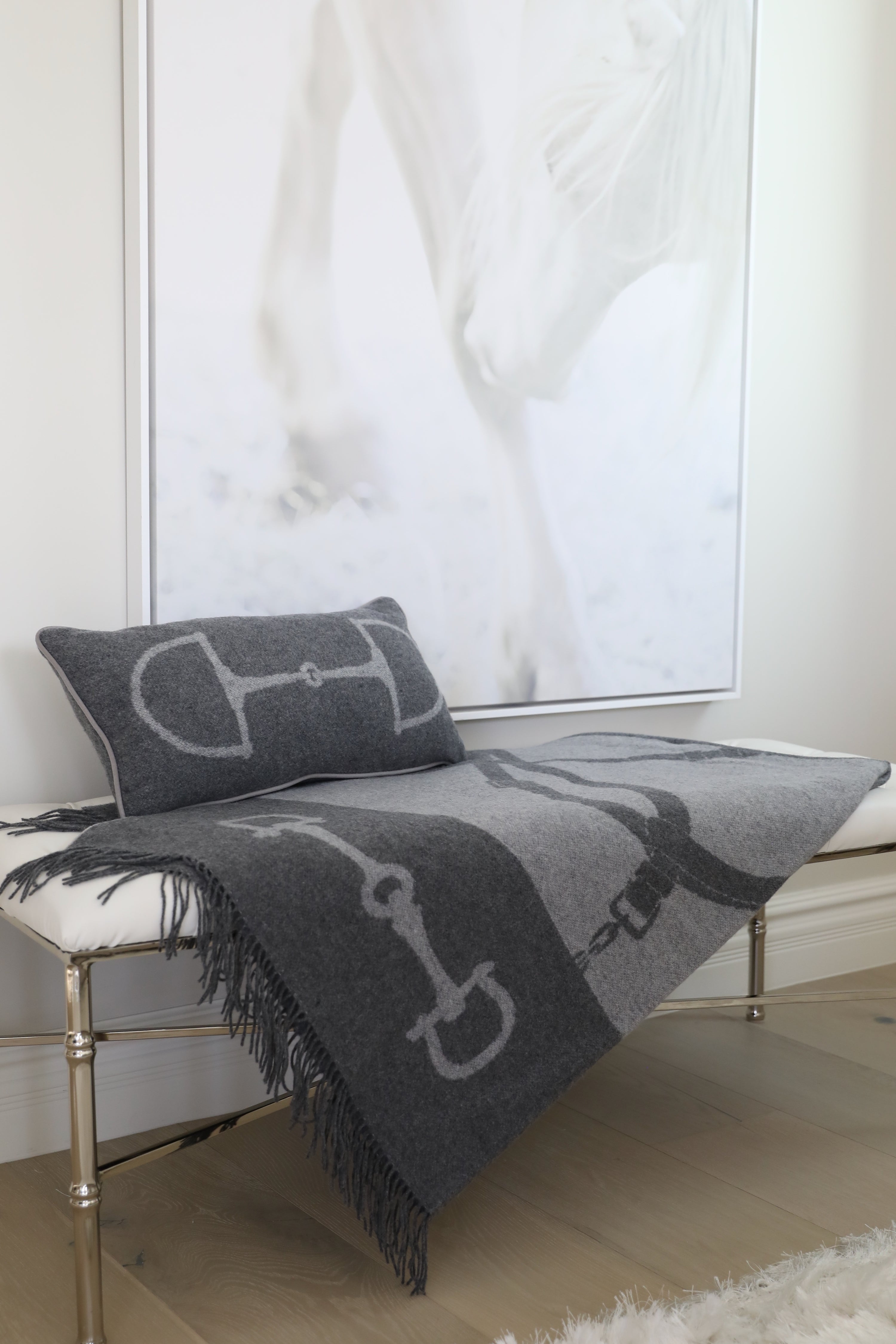 adamsbro stylish equestrian equine cashmere throw blanket