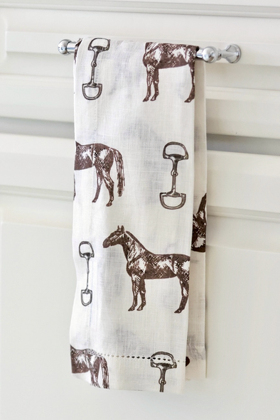 Pomegranate Stylish Equestrian Horse and Snaffle Tea Towel Set