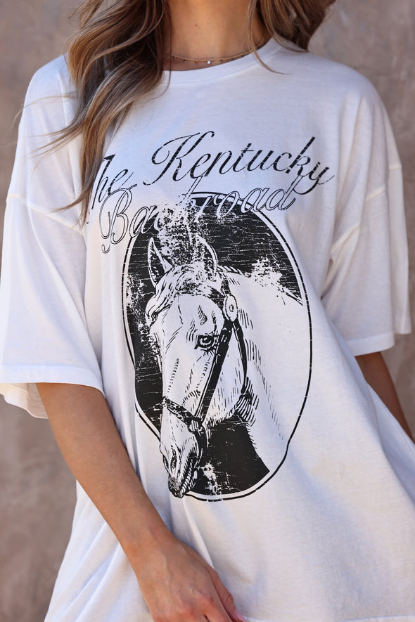 promesa stylish equestrian kentucky oversized graphic tee