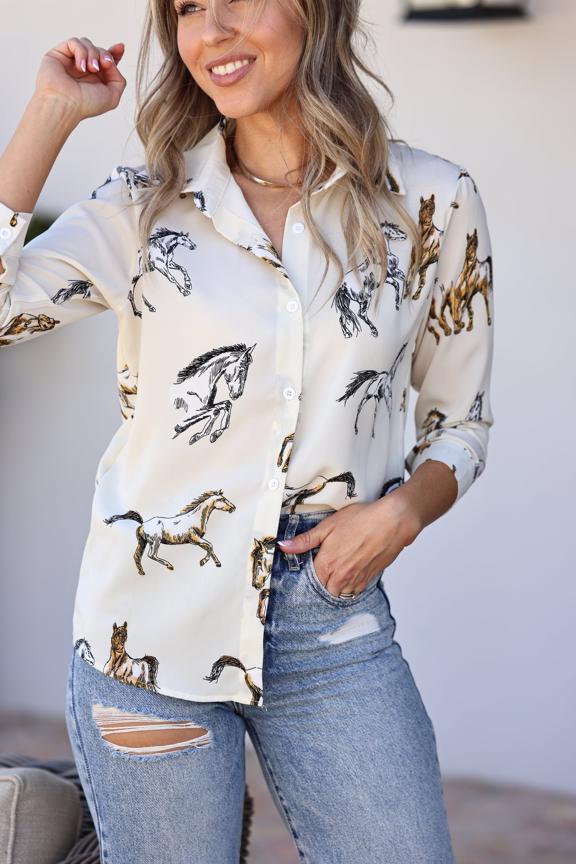 stylish equestrian lily horse top