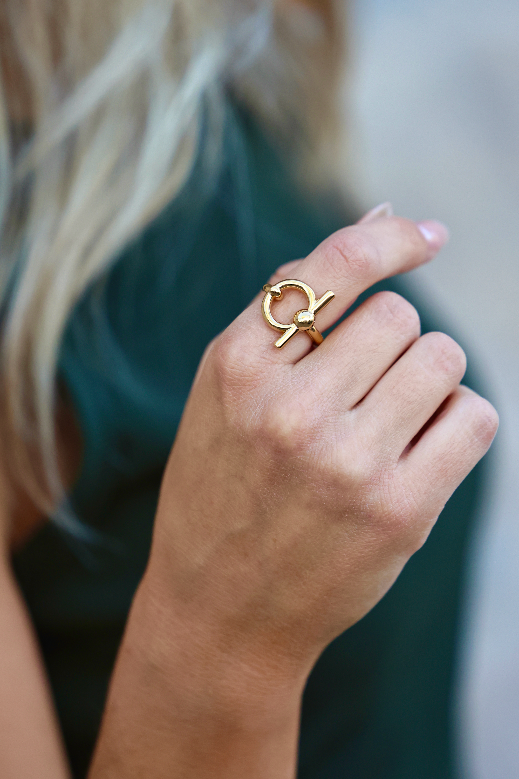 Josie | Stylish Suit Gold Diamond Ring | Mesika Chen