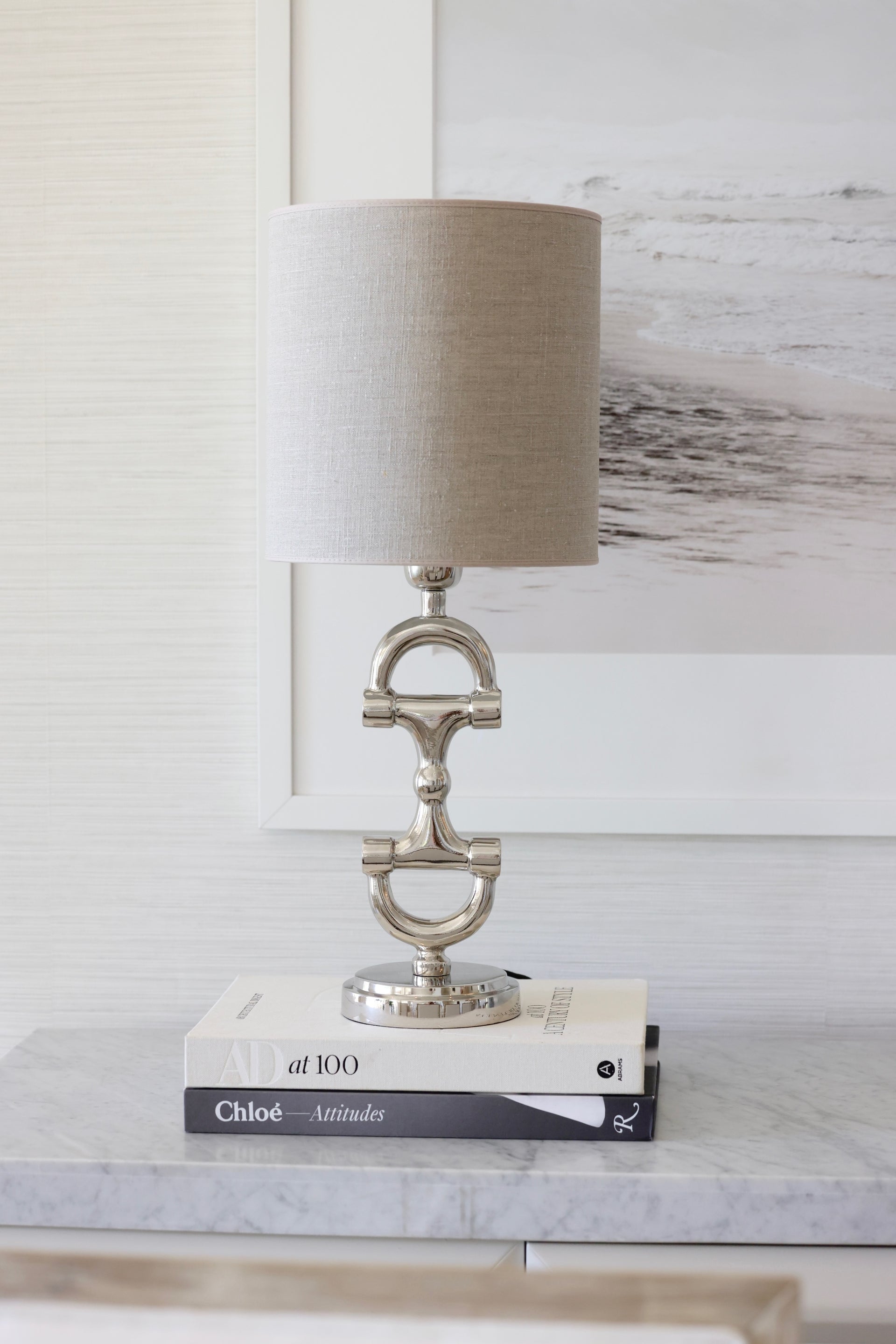Mini Snaffle Lamp Stand - Silver