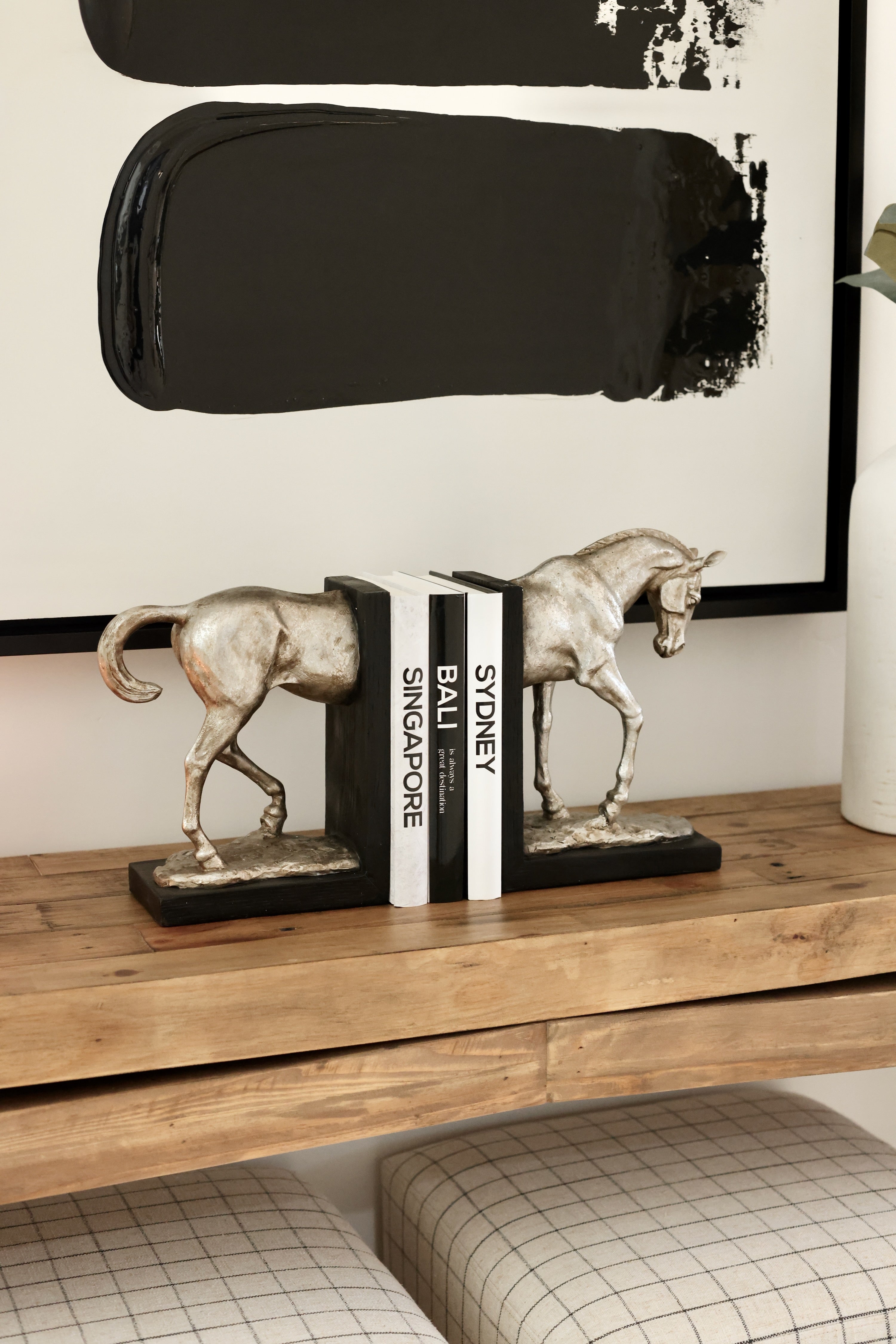 adamsbro stylish equestrian horse niguel bookend set