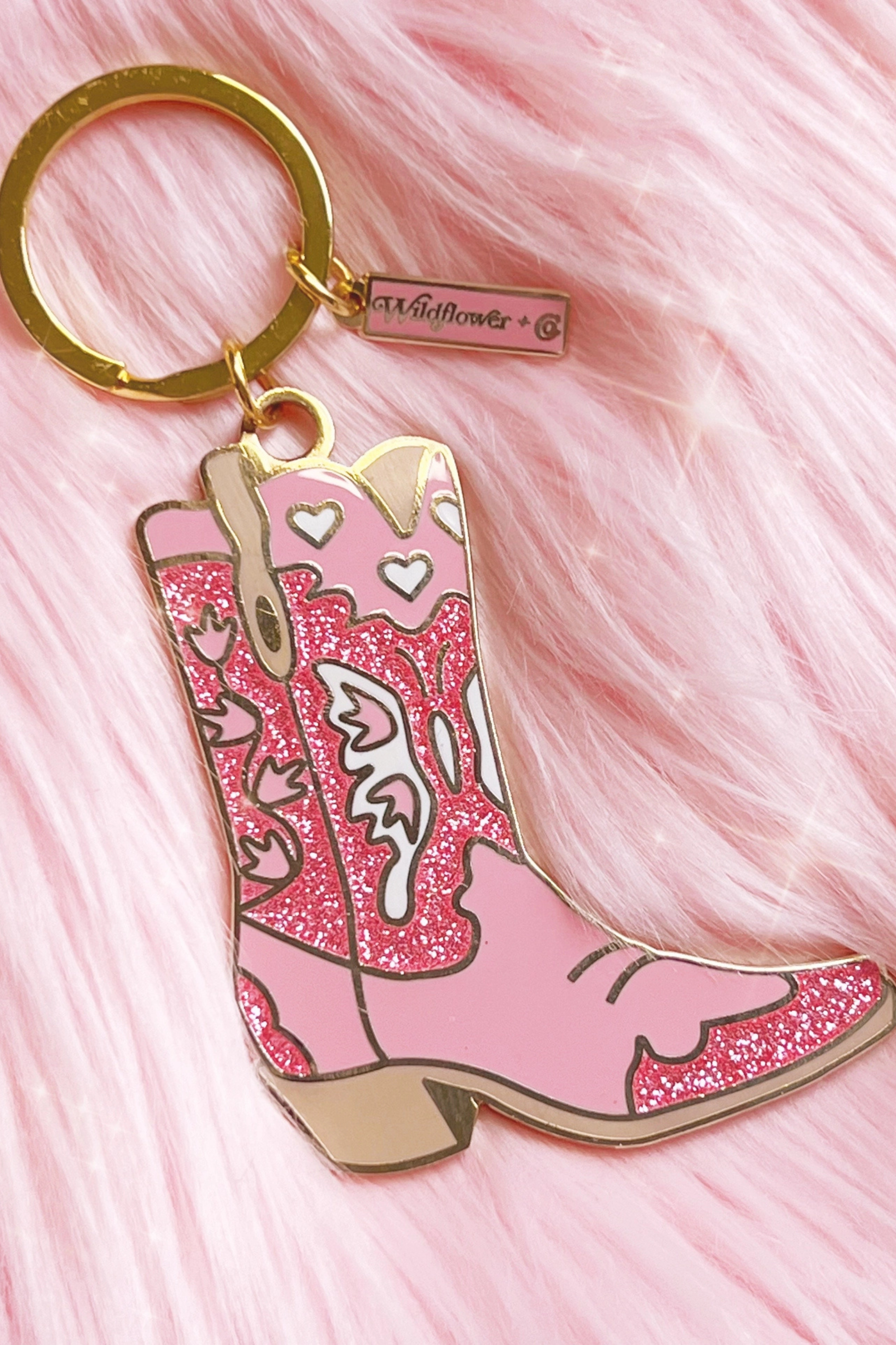 wildflower & co stylish equestrian pink pony key cowgirl boot ring