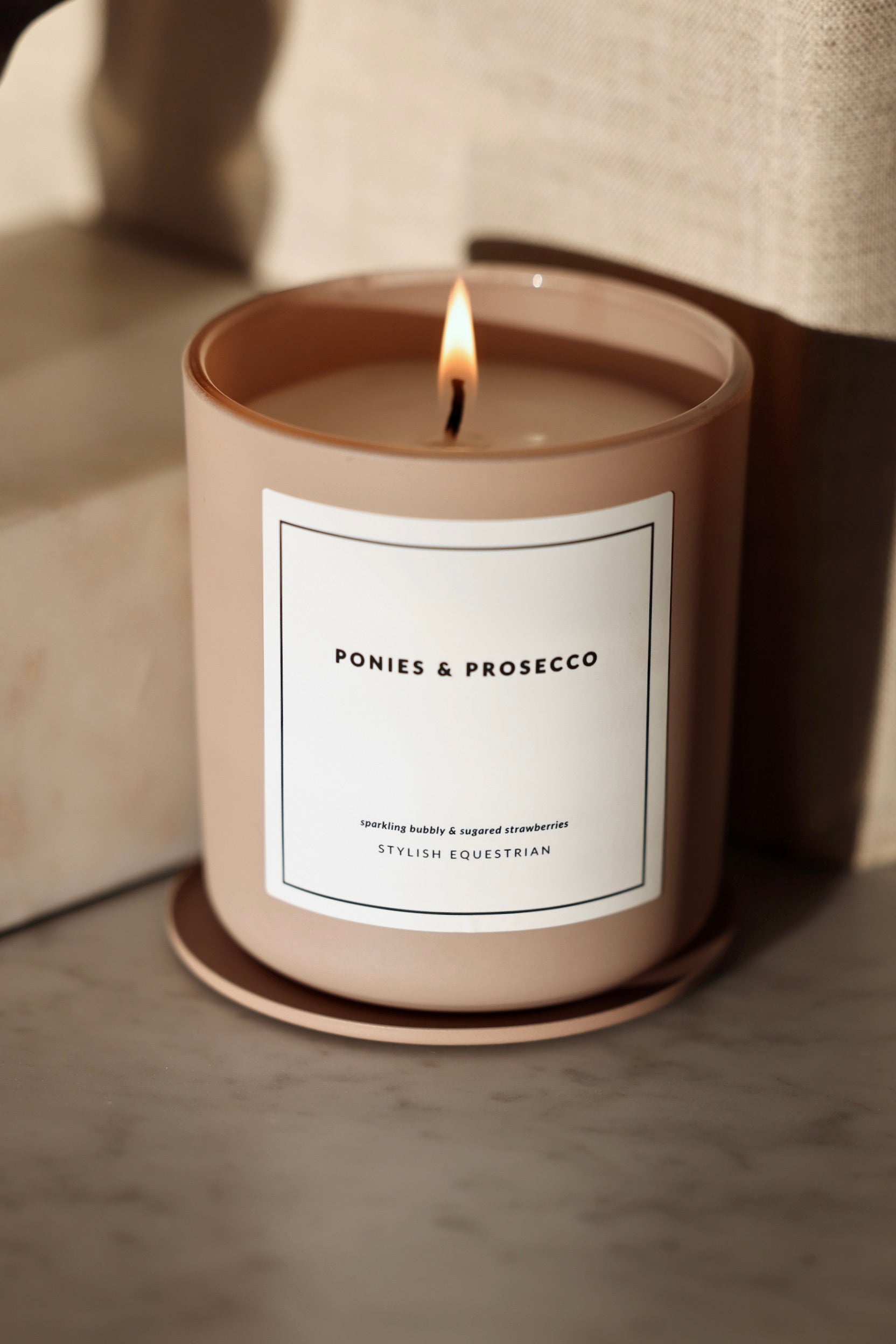 stylish equestrian signature soy wax ponies and prosecco candle 