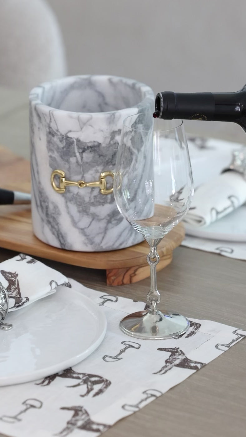 arthur court stylish equestrian gianna pewter horse bit wine glass
