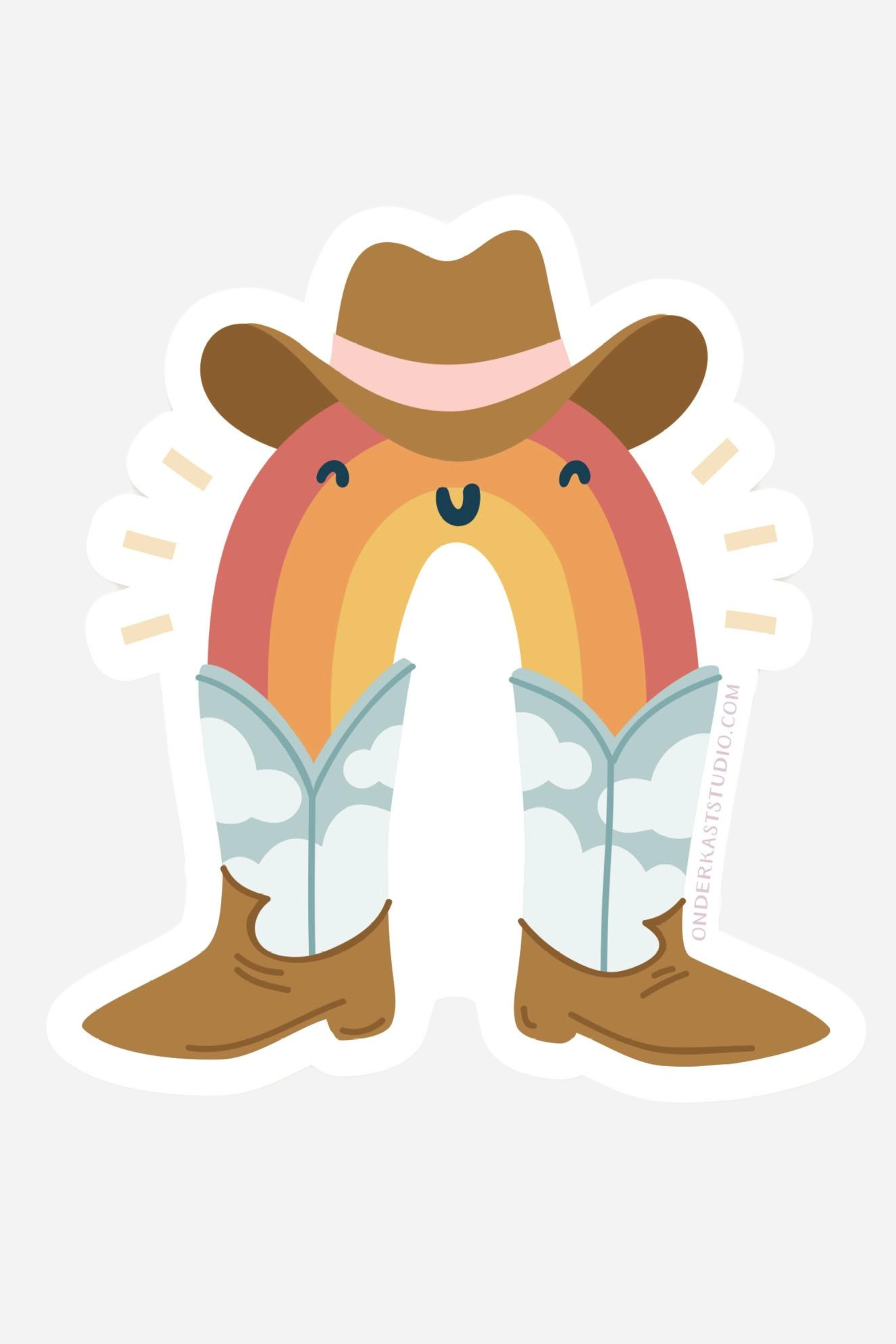 onderkast studio stylish equestrian rainbow cowgirl sticker