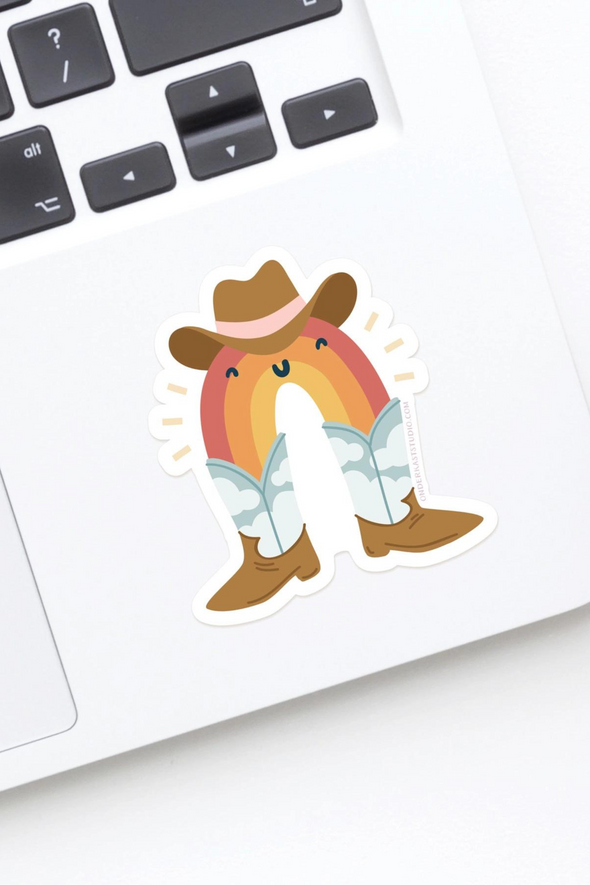 onderkast studio stylish equestrian rainbow cowgirl sticker