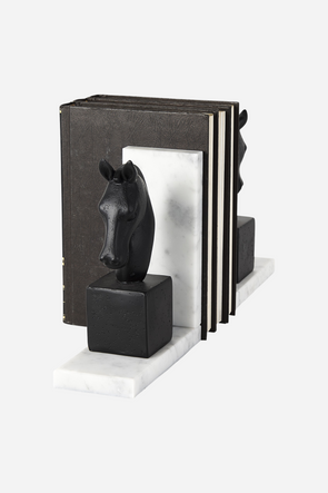 Raven Marble Bookend Set