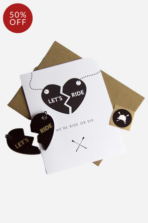 Hunt Seat Paper Stylish Equestrian Ride Or Die Charm Card