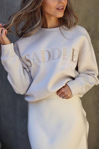 as colour stylish equestrian saddle club embroidered sweatshirt