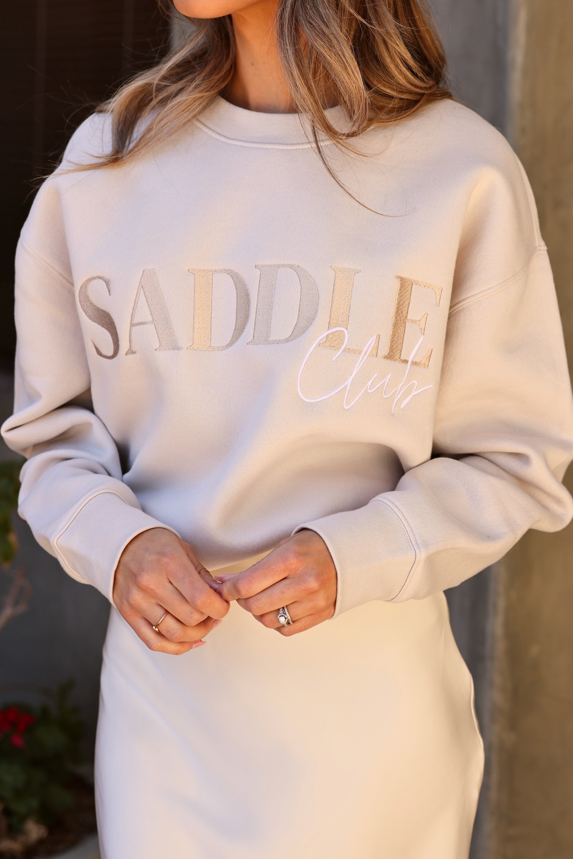 as colour stylish equestrian saddle club embroidered sweatshirt