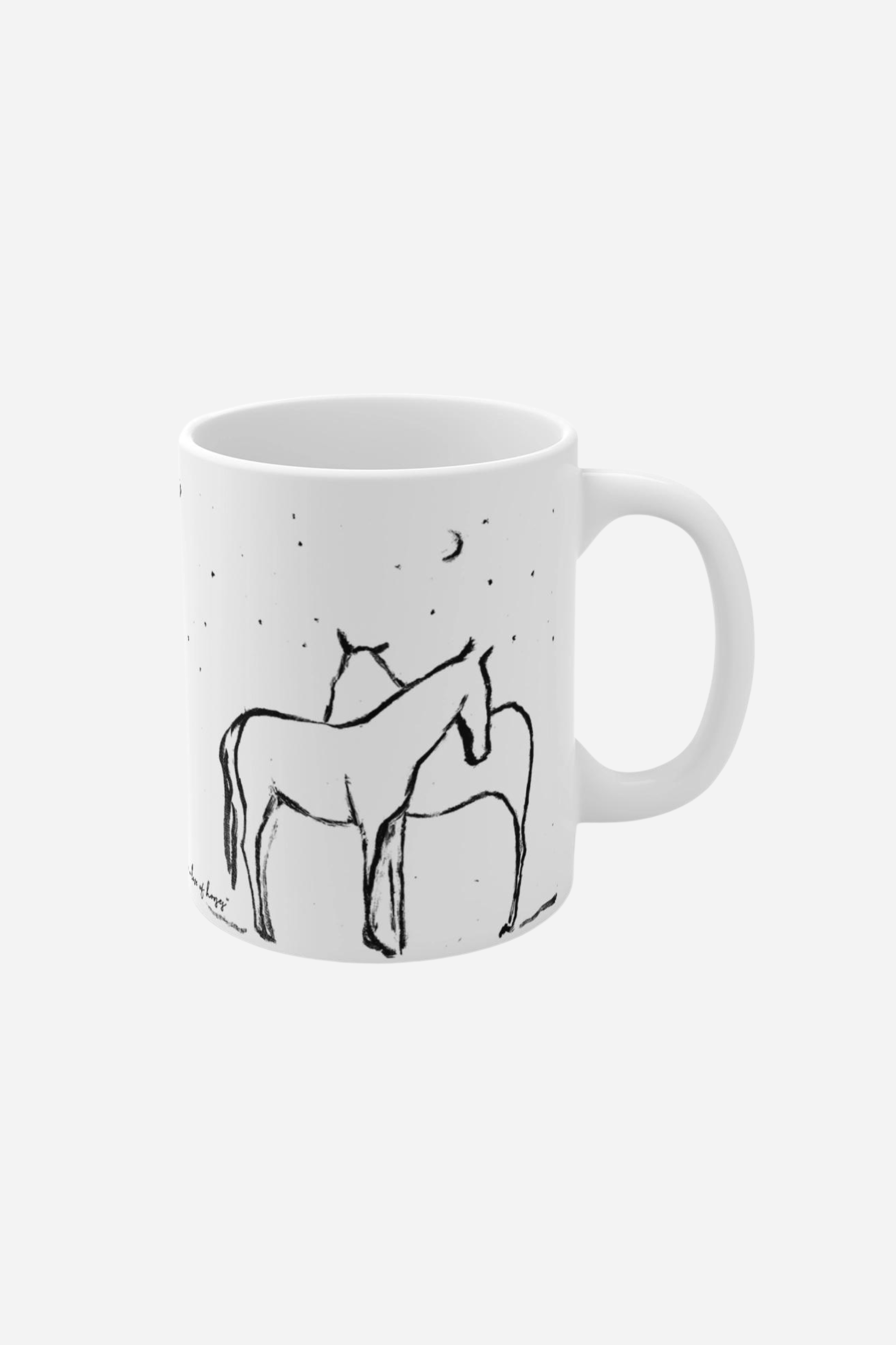 stylish equestrian bettina artwork stand with me porcelain mug