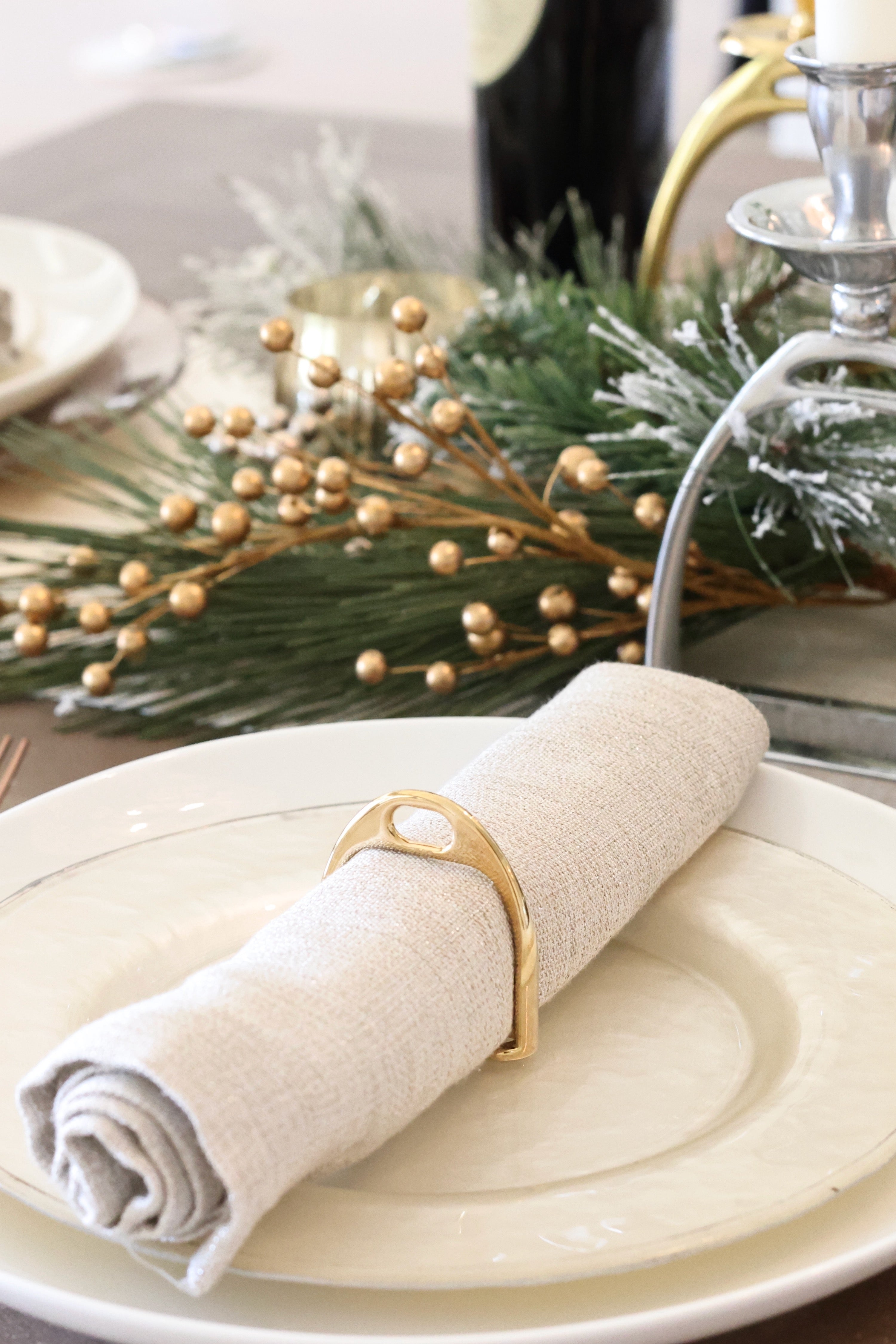 Stirrup Napkin Ring Set - Gold