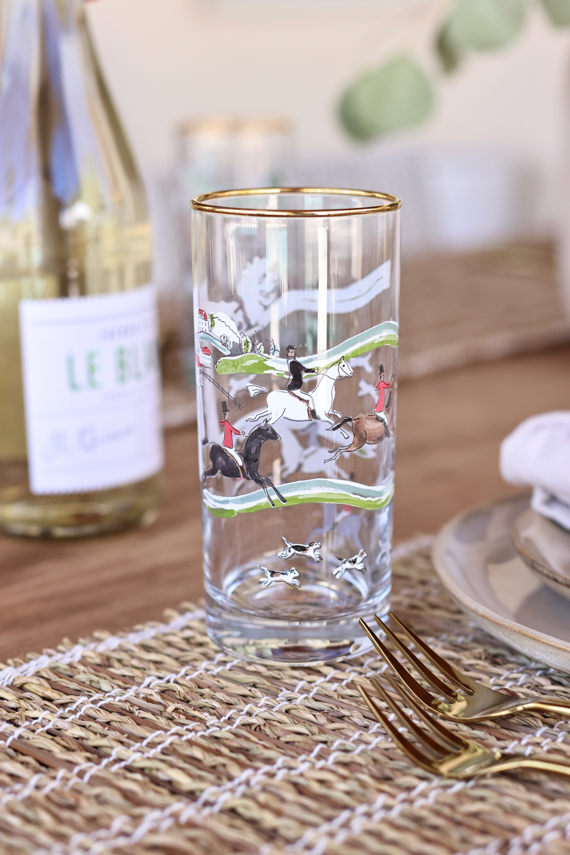 pomegranate inc stylish equestrian hunter drinking glass set