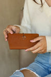 sage brown stylish equestrian willa large wallet with bit clasp