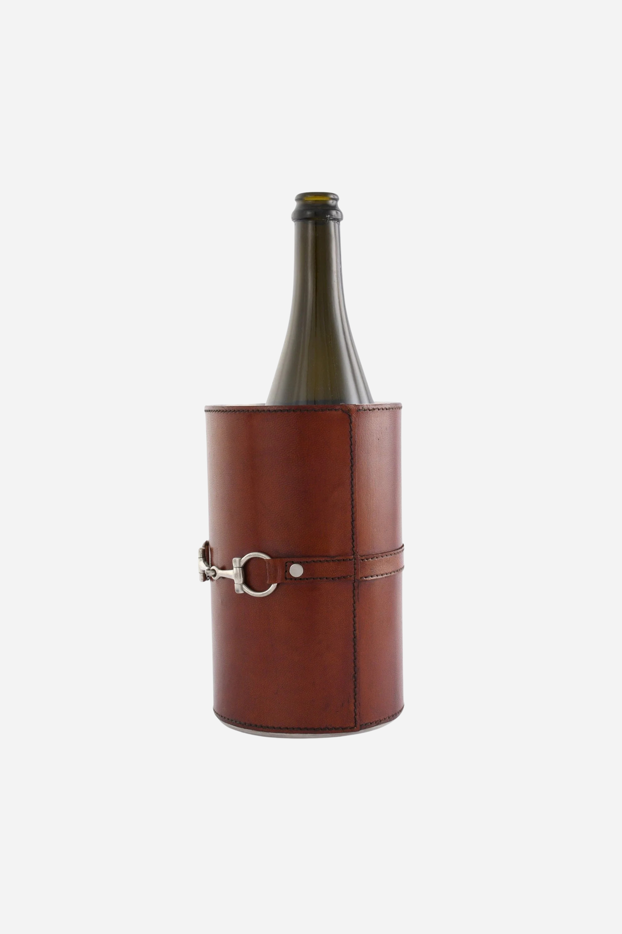 arthur court stylish equestrian horse bit leather wine bucket cooler