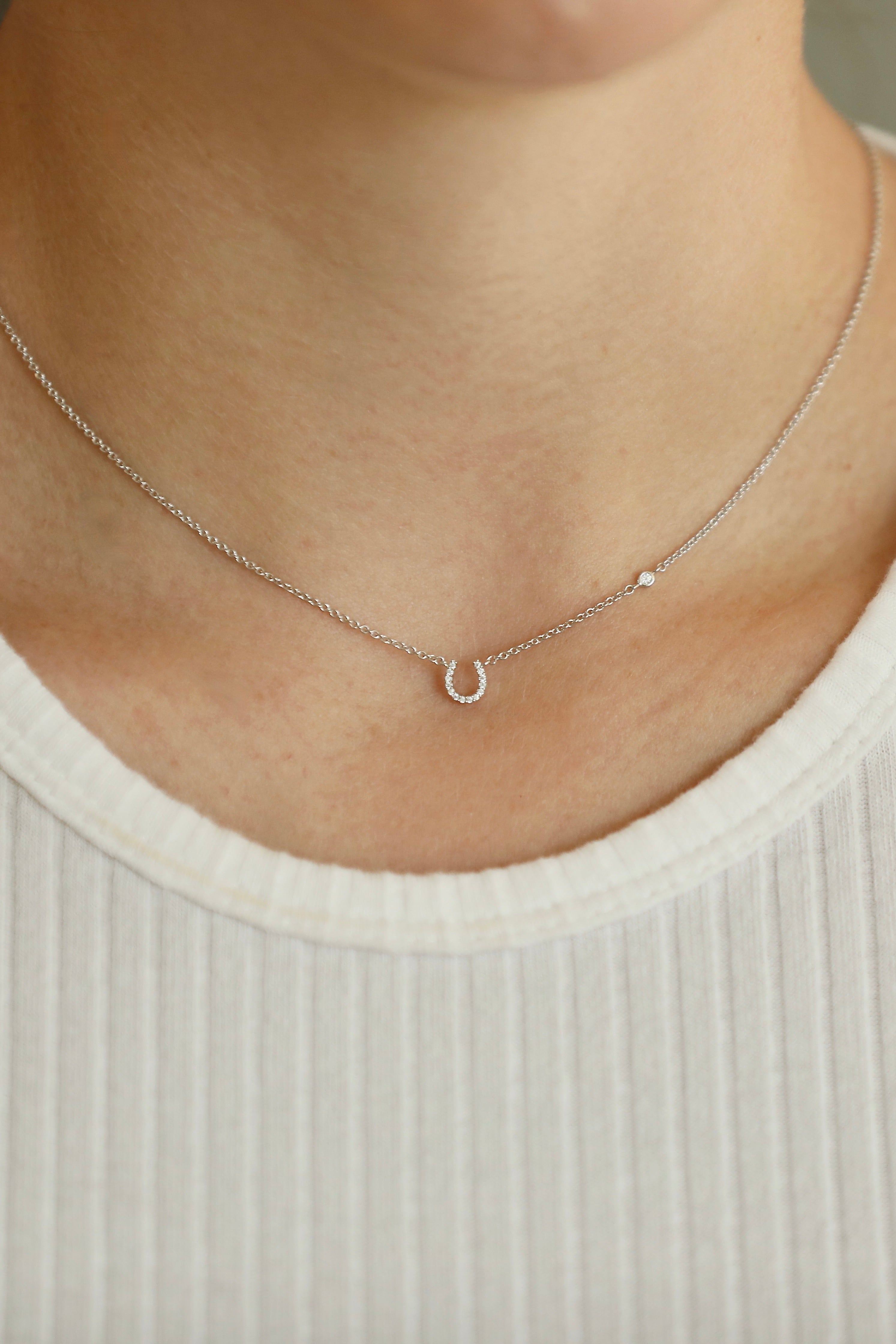 tai jewelry stylish equestrian gemma dainty horseshoe necklace gold