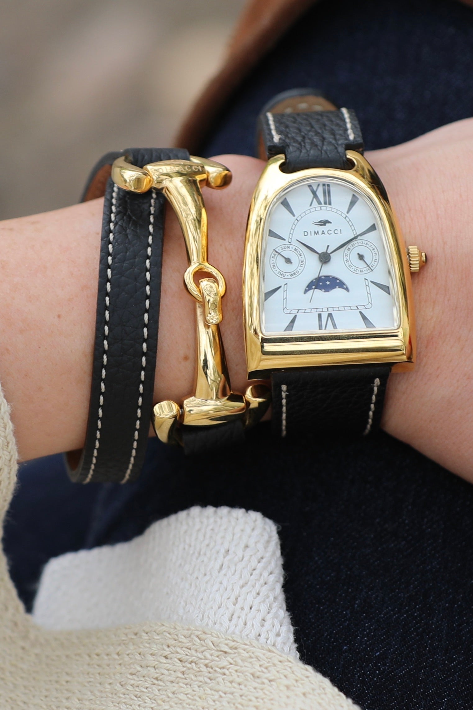 dimacci stylish equestrian deauville stirrup boyfriend watch