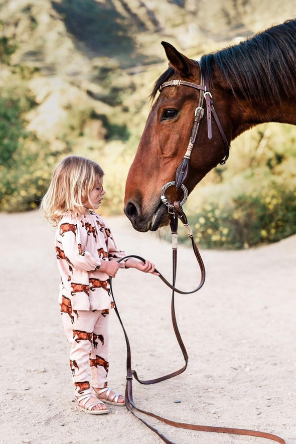milkbarn stylish equestrian harley horse print legging set