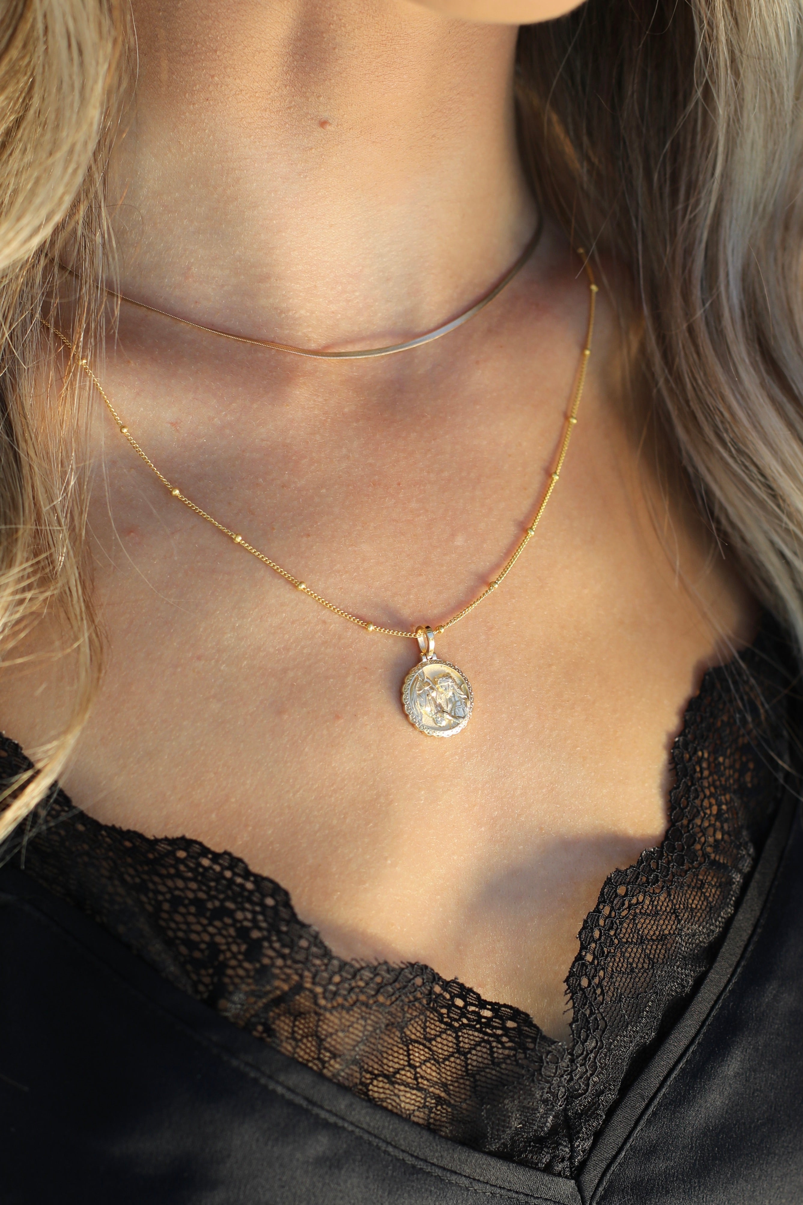 awe inspired mini rhiannon horse goddess necklace gold