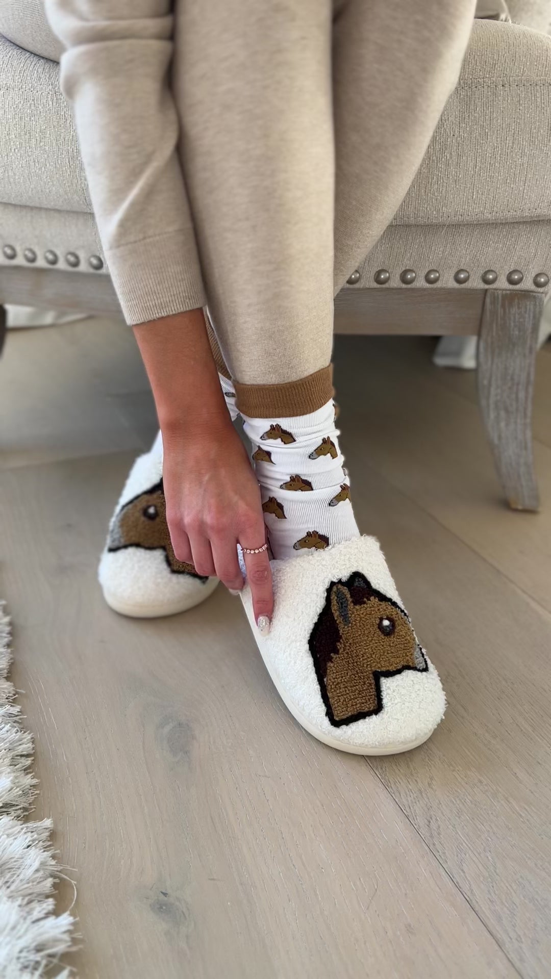 dreamers n schemers stylish equestrian horse head emoji slippers