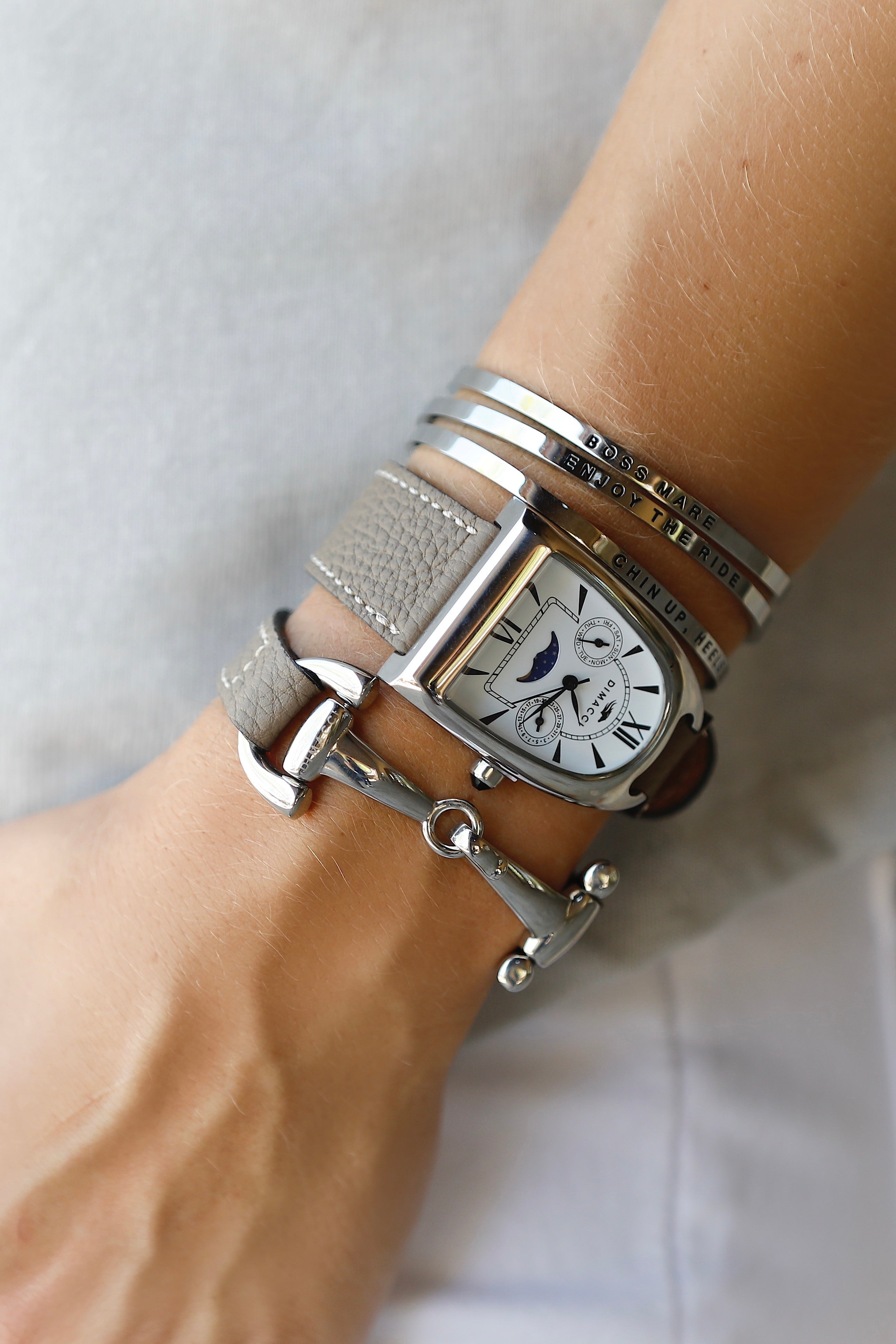 Alba Snaffle Bracelet - Taupe