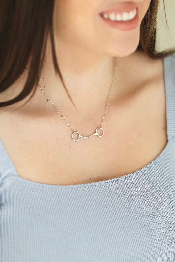 stylish equestrian dainty horse bit necklace