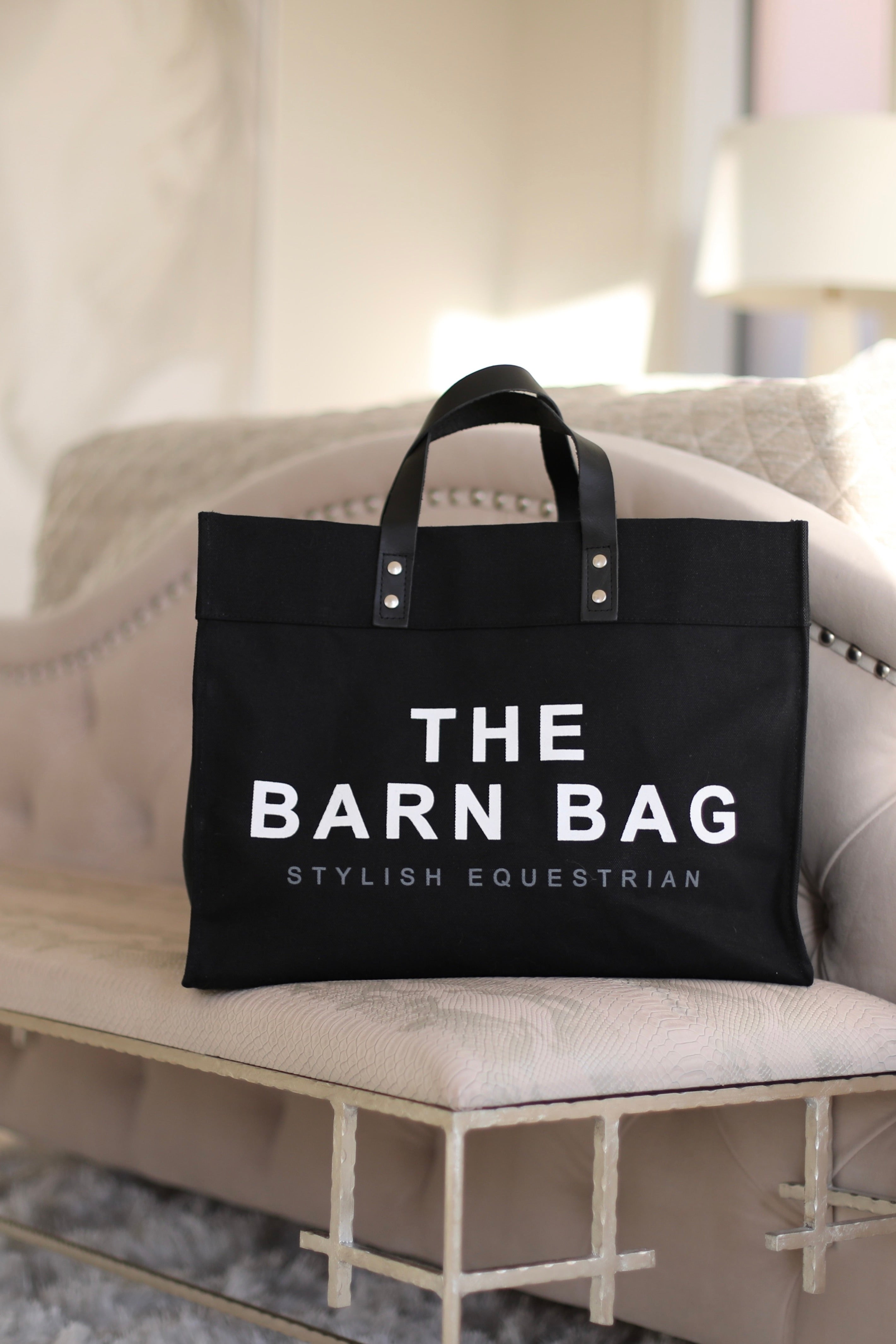 stylish equestrian the barn bag canvas tote