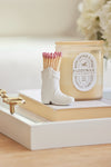 paddywax stylish equestrian cowboy boot match holder white