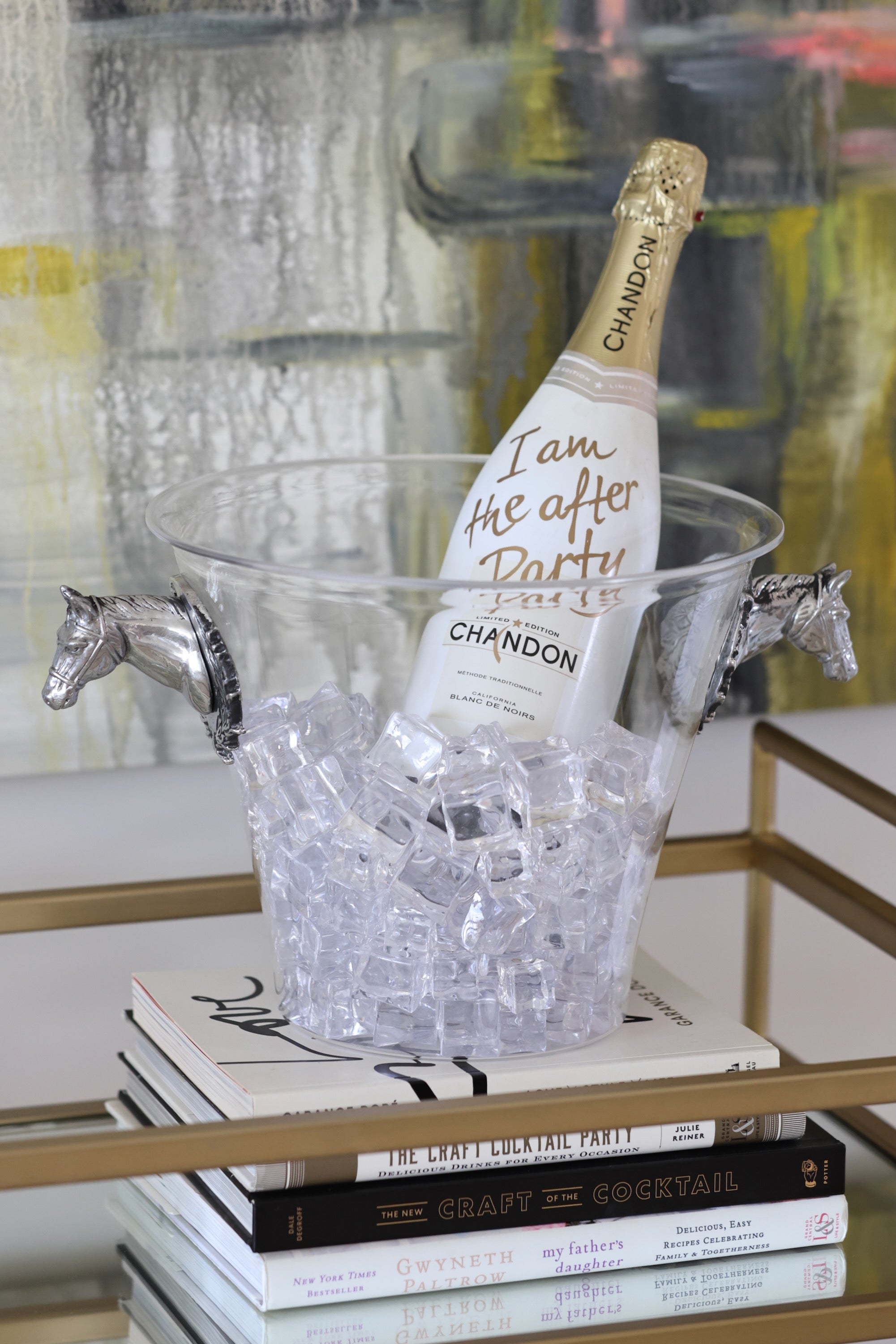Champagne Bottle In Ice Bucket Candle Holder - Party Favor
