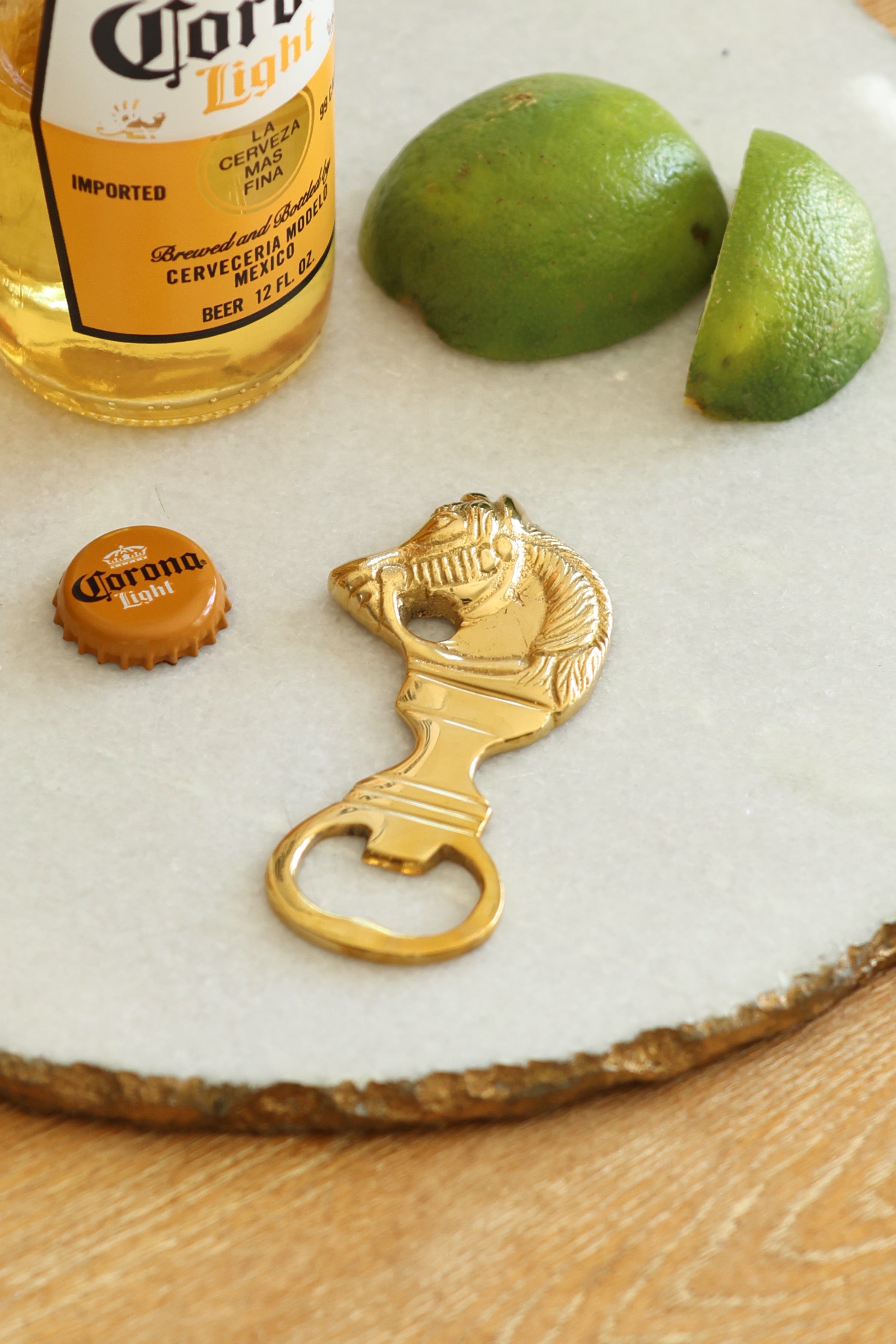 thg stylish equestrian herrera horse head bottle opener brass