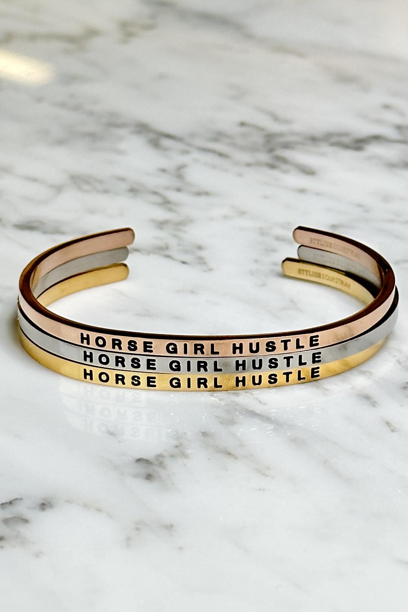 Hih Jewelry Stylish Equestrian Horse Girl Hustle Bangle