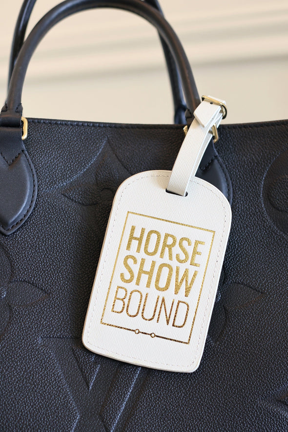 blvd custom stylish equestrian horse show bound leather luggage tag