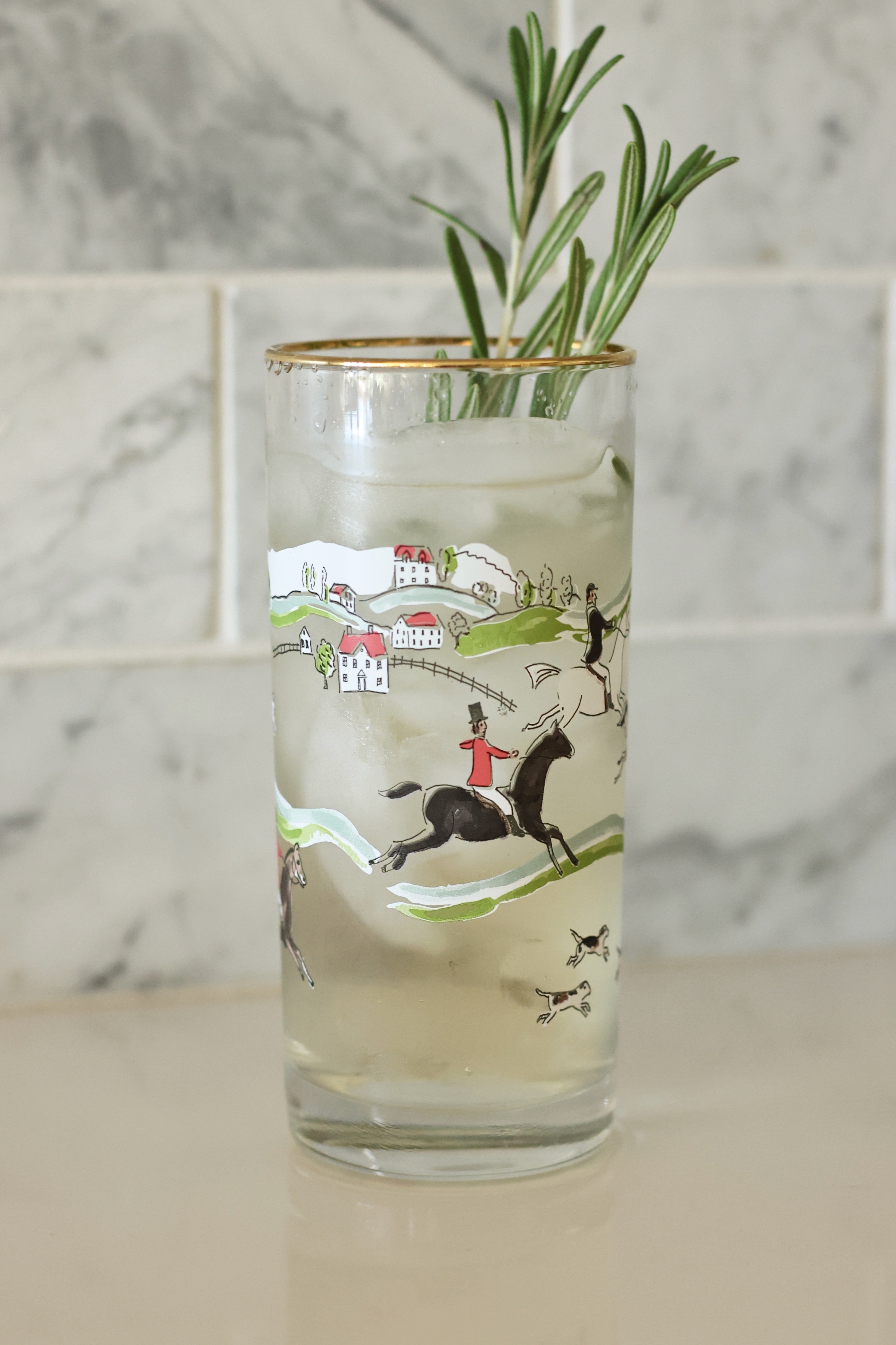 pomegranate inc stylish equestrian hunter drinking glass set