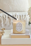 Stylish Equestrian Vista Candle White Leather and Smoke Soy Wax Candle