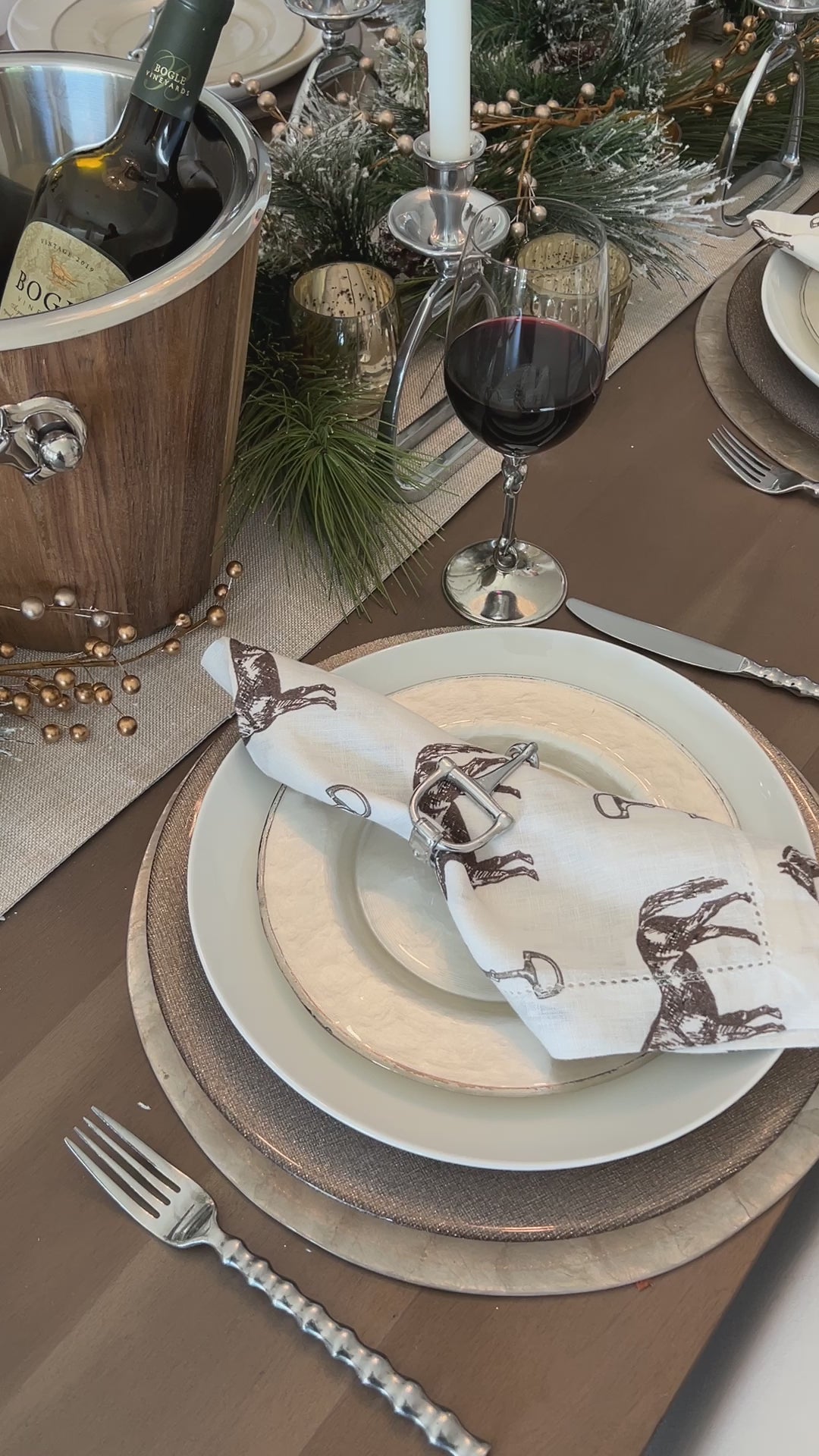 arthur court stylish equestrian rein horse bit napkin rings