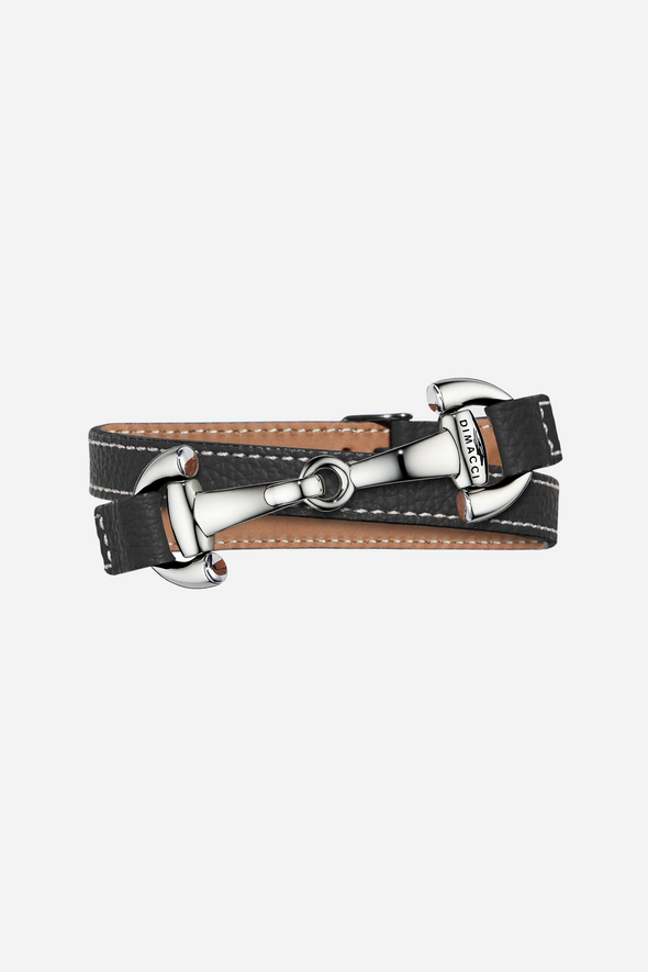 dimacci stylish equestrian alba single wrap leather horse bit bracelet