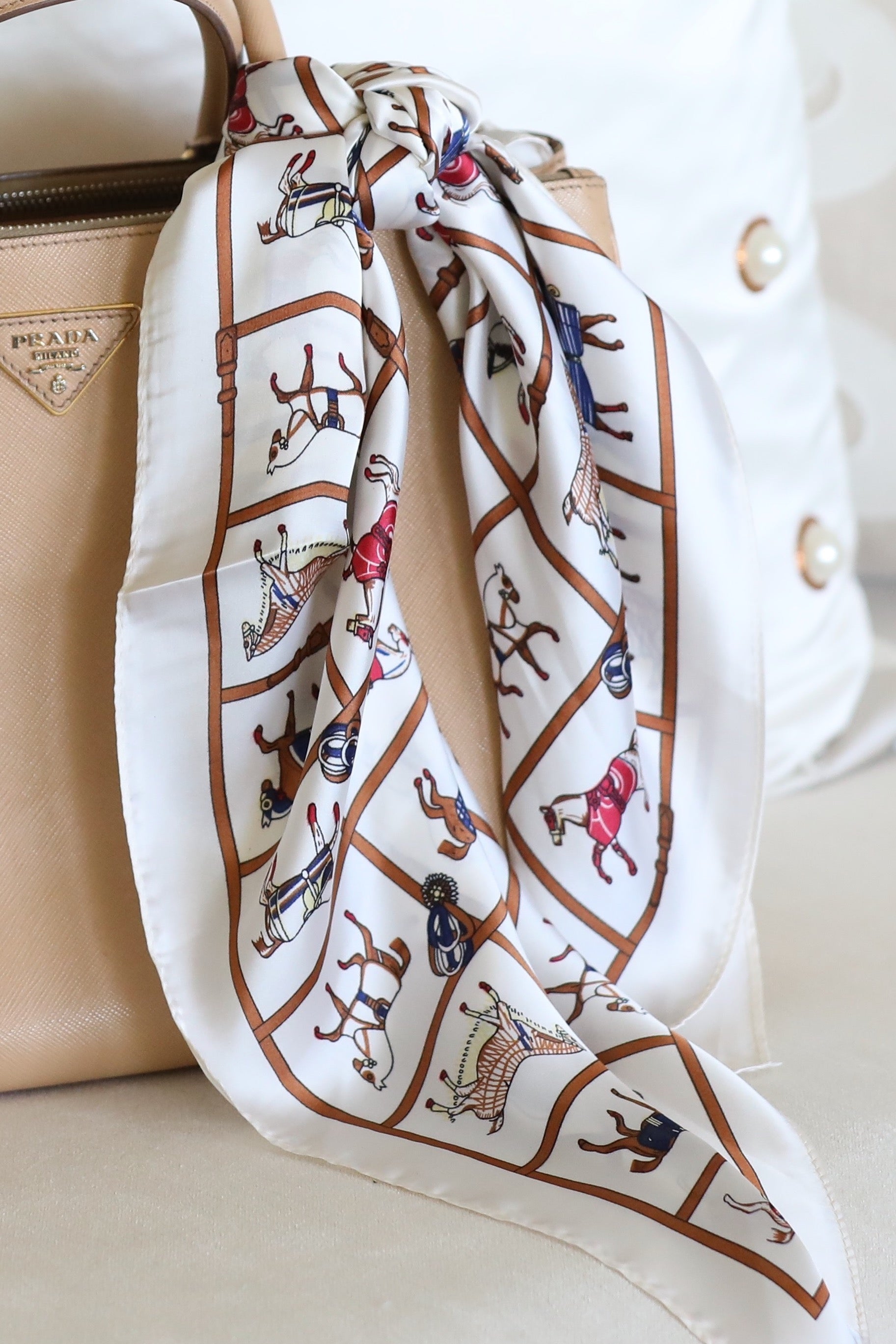 stylish equestrian square silk amelia horse scarf