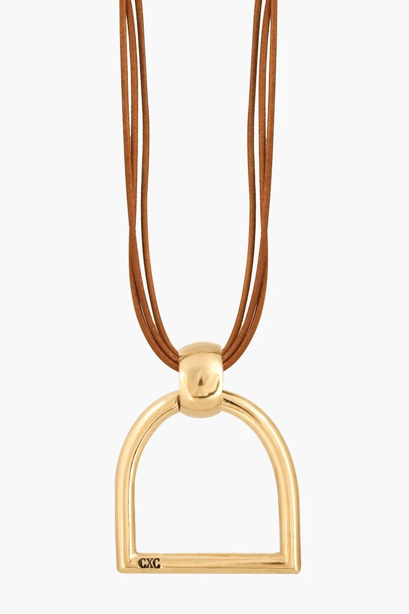 cxc stylish equestrian arianna stirrup drop necklace