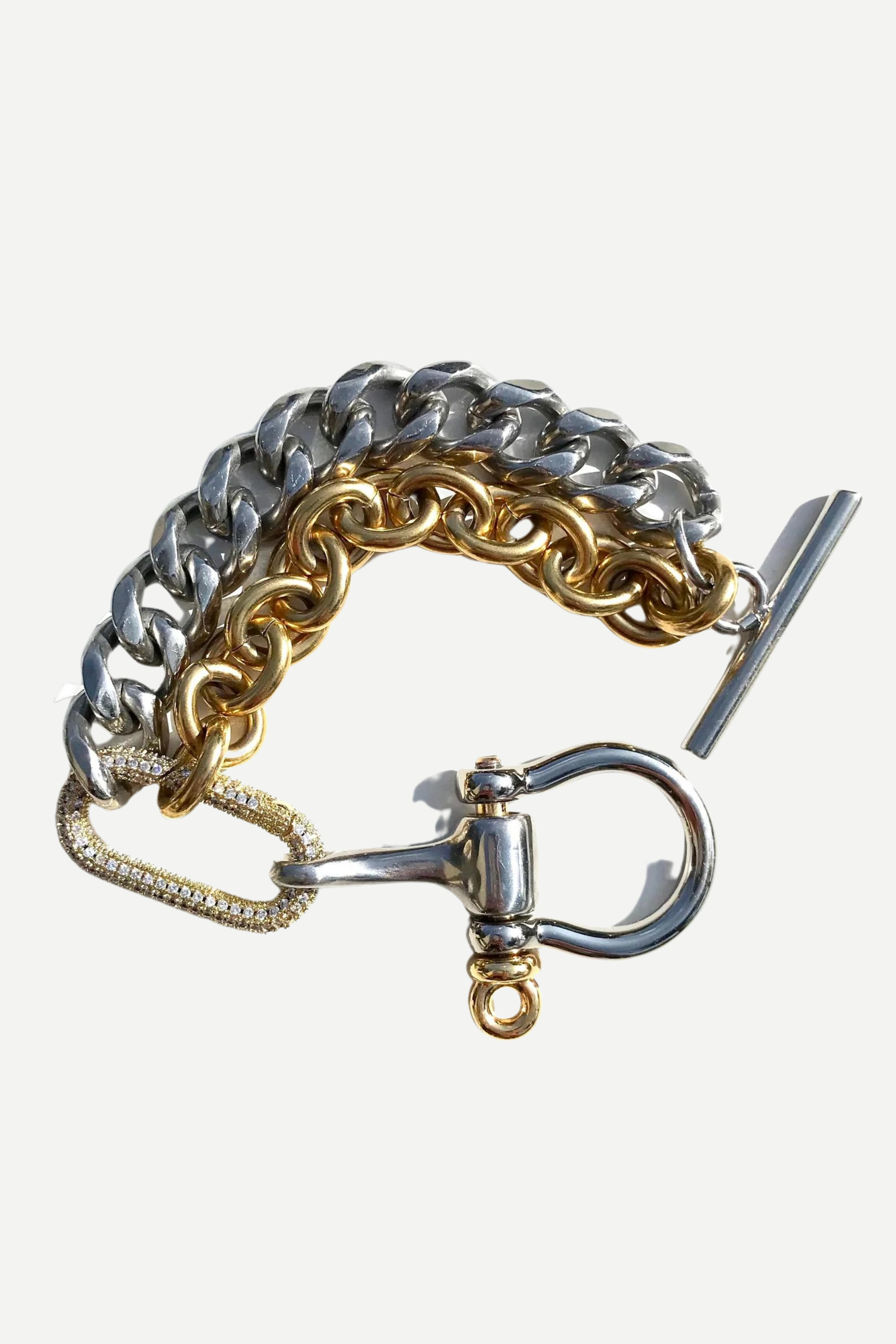 atelier stylish equestrian aries double chain bracelet