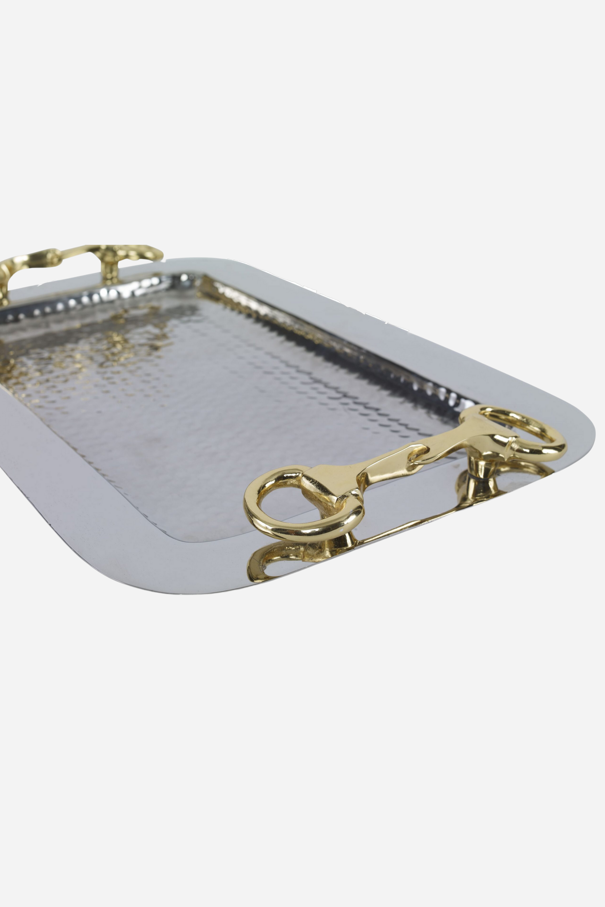 go home stylish equestrian astoria hammered horse bit handle tray