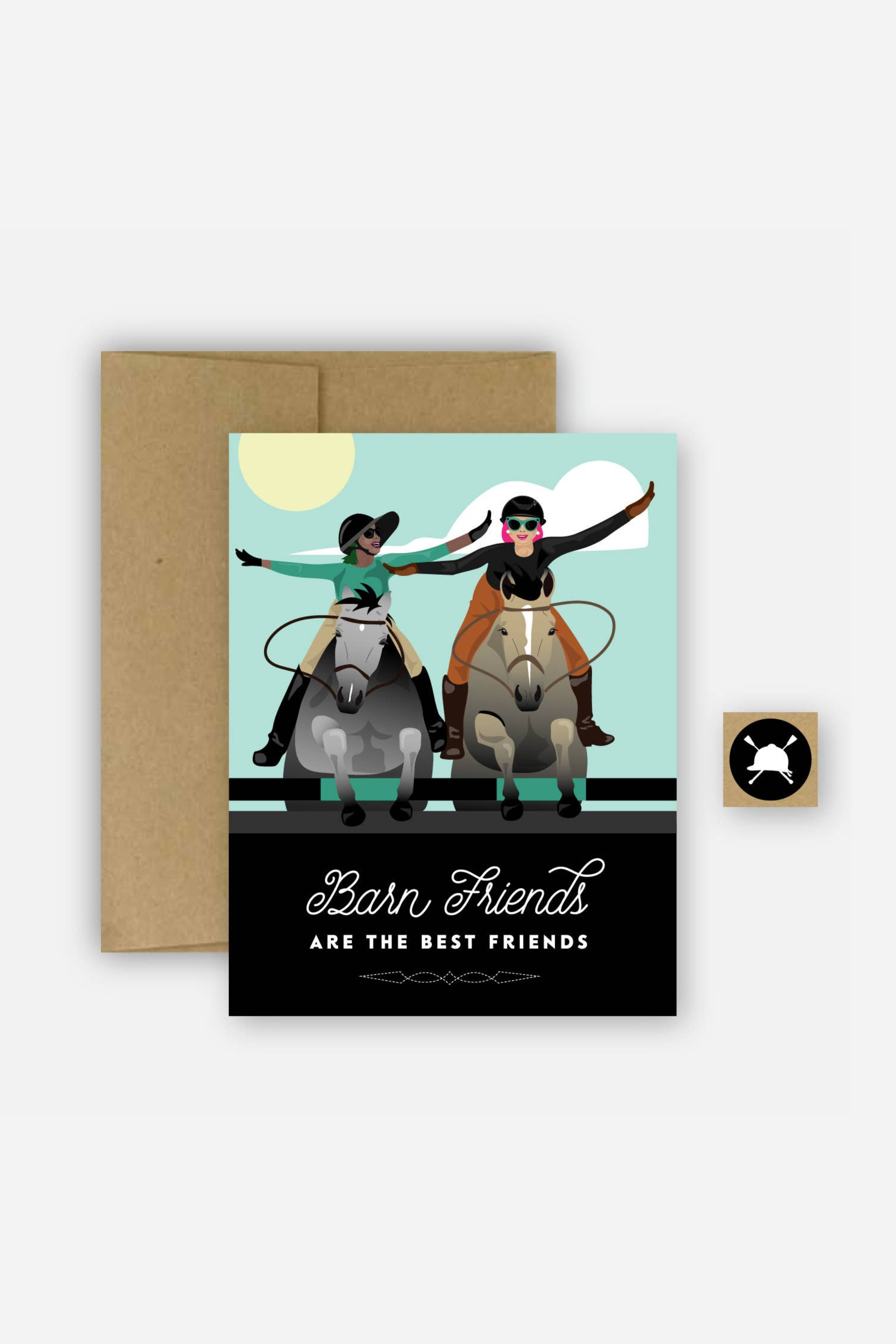 hunt seat paper stylish equstrian barn friends are the best friends greeting card