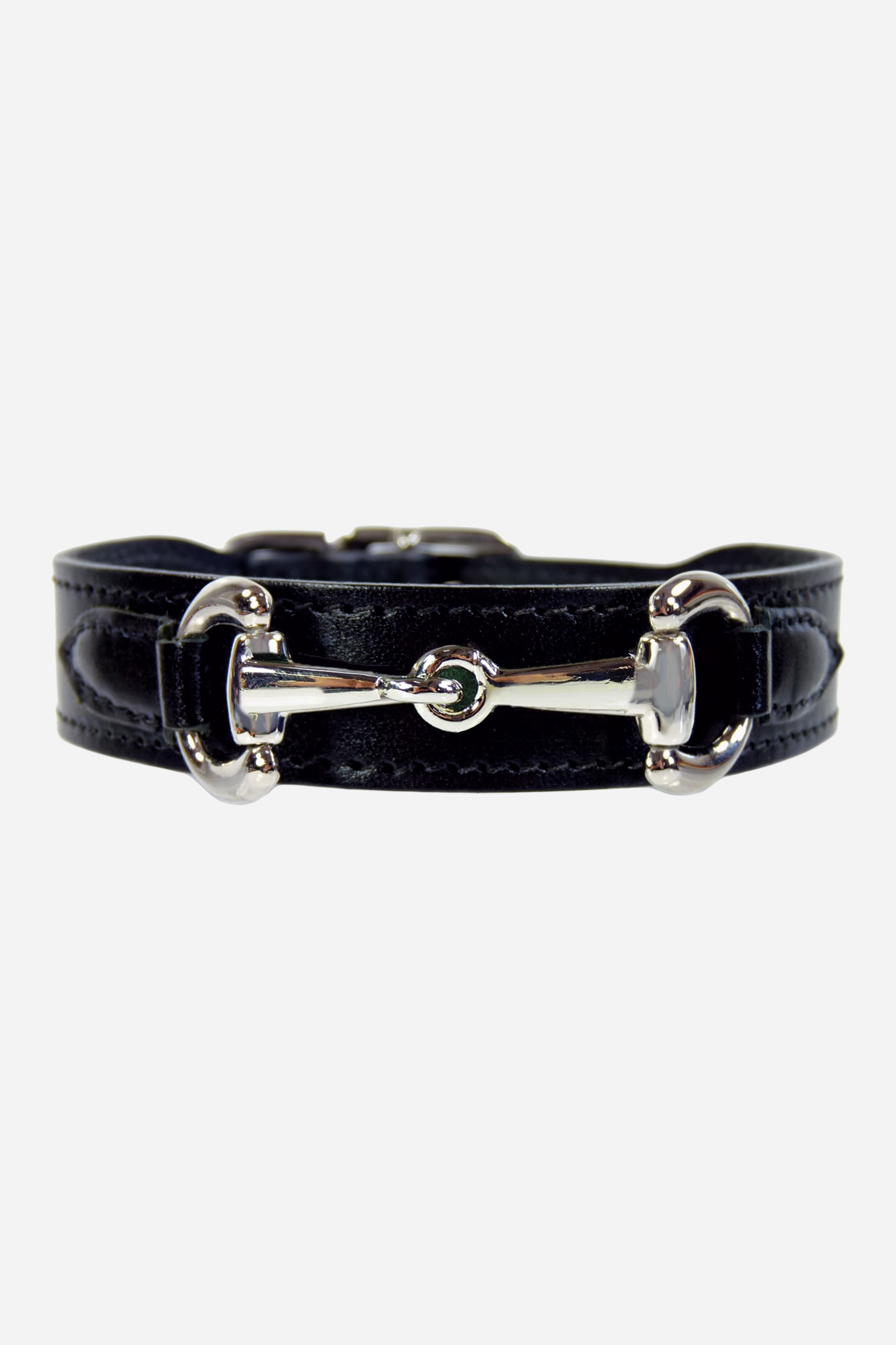 Stylish Equestrian Belmont Dog Collar  100% Italian Leather