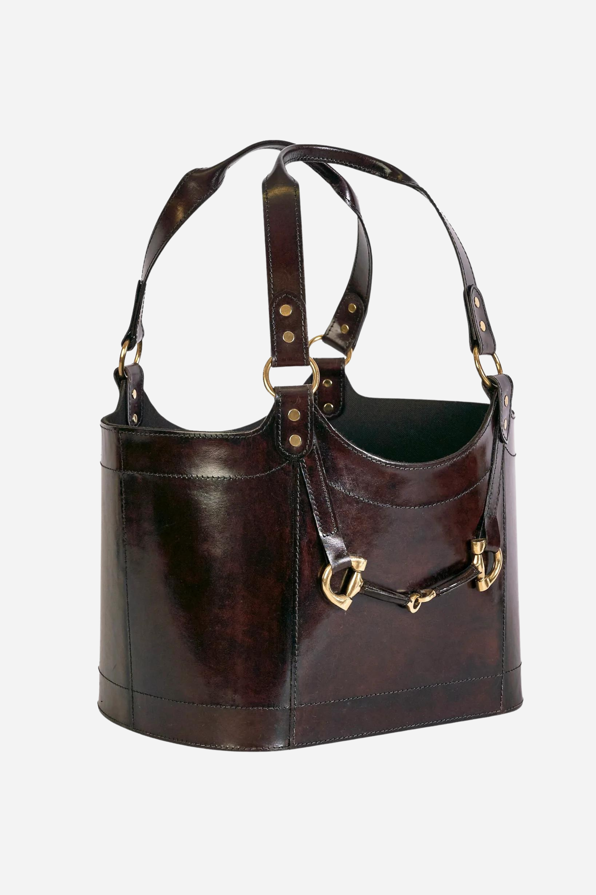 Adamsbro Stylish Equestrian Bennett Leather Basket