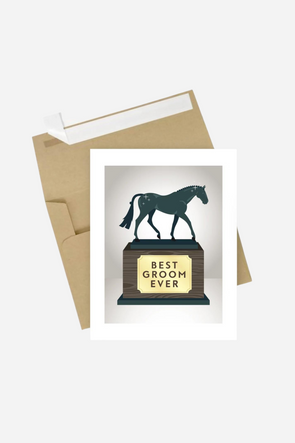 hunt seat paper stylish equestrian best groom ever greeting card