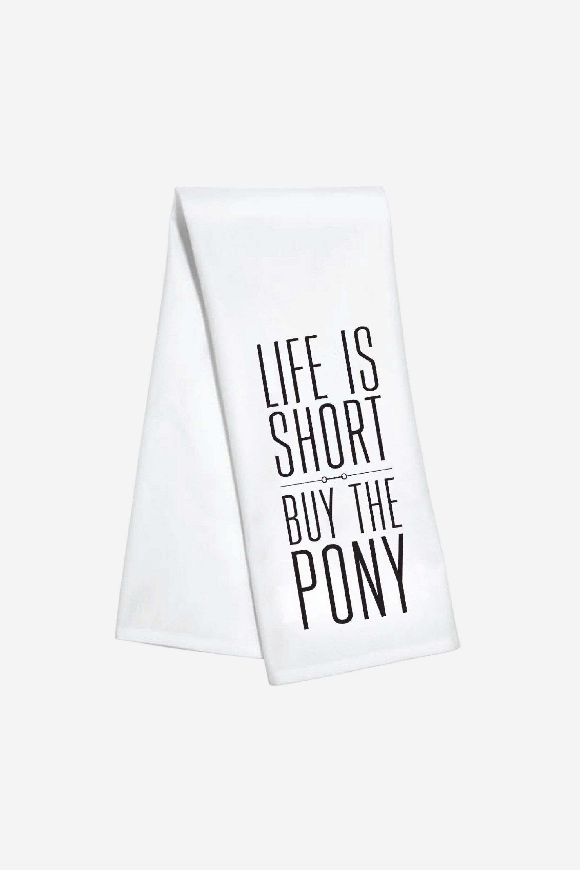 toss designs stylish equestrian life is short buy the pony kitchen hand towel