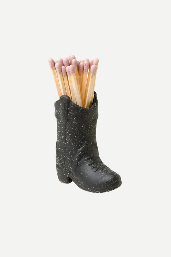 paddywax stylish equestrian ceramic cowboy boot match holder