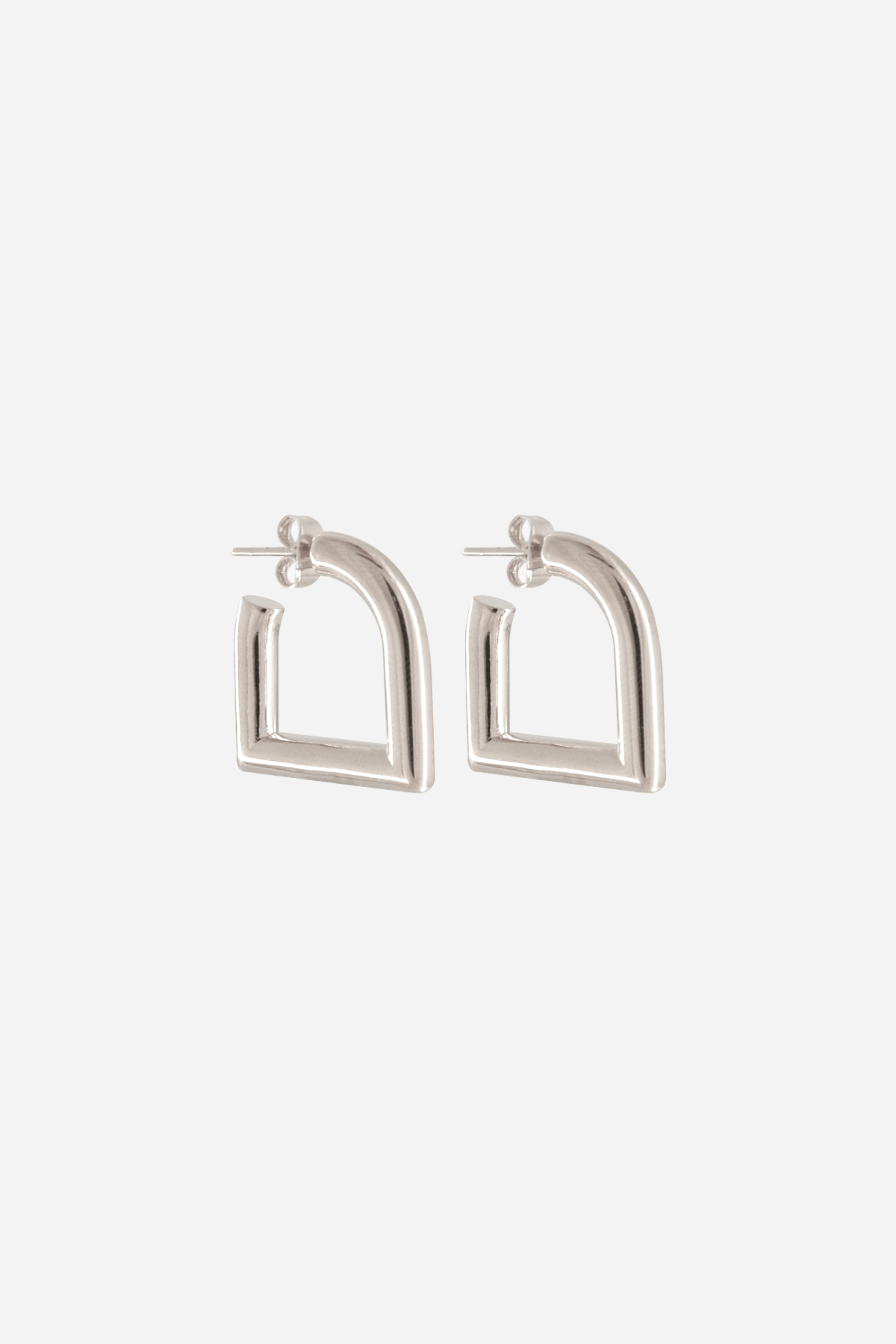 cxc stylish equestrian eleni stirrup earrings silver