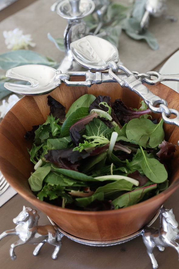 arthur court stylish equestrian salad serving set